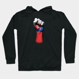 Flag of Slovakia on a Raised Clenched Fist Hoodie